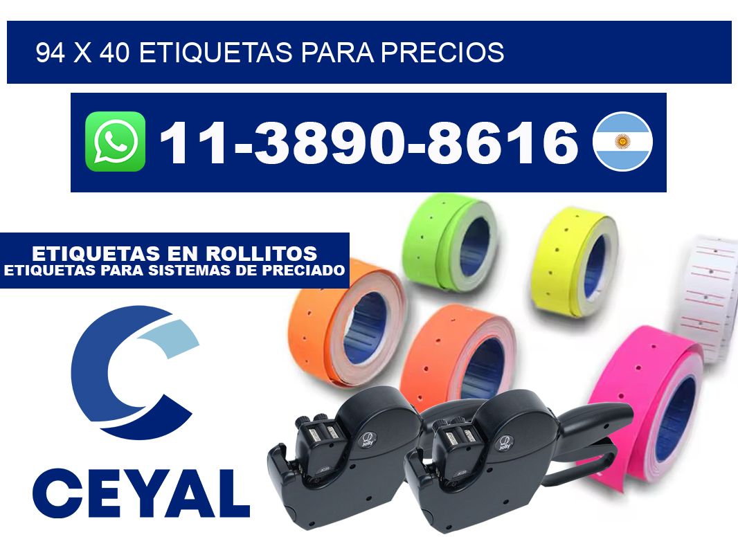 94 x 40 etiquetas para precios