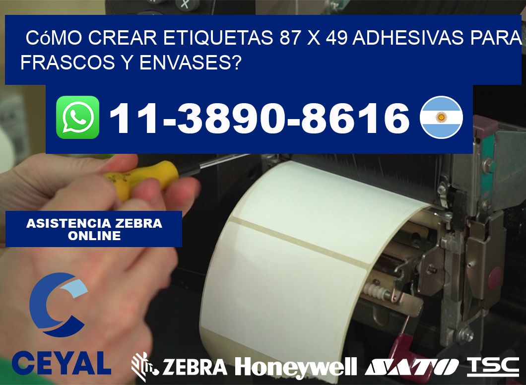 Cómo crear etiquetas 87 x 49 adhesivas para frascos y envases?