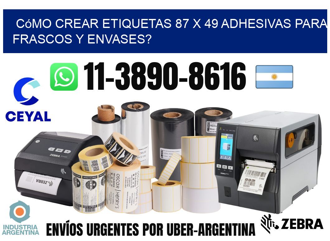 Cómo crear etiquetas 87 x 49 adhesivas para frascos y envases?