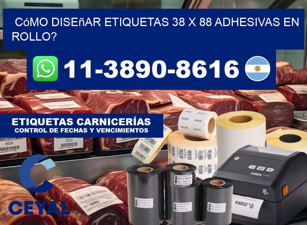 Cómo diseñar etiquetas 38 x 88 adhesivas en rollo?