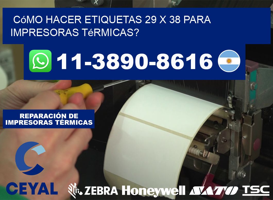 Cómo hacer etiquetas 29 x 38 para impresoras térmicas?