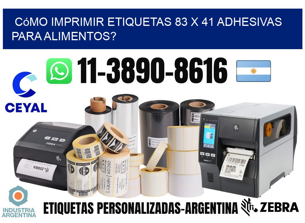 Cómo imprimir etiquetas 83 x 41 adhesivas para alimentos?