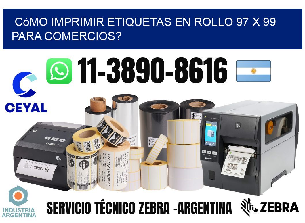 Cómo imprimir etiquetas en rollo 97 x 99 para comercios?