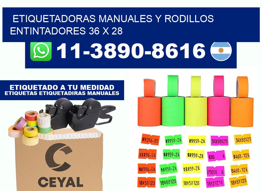 Etiquetadoras manuales y rodillos entintadores 36 x 28