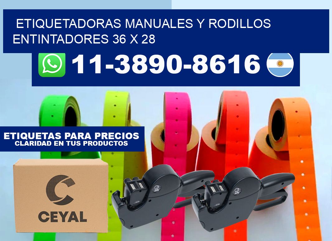 Etiquetadoras manuales y rodillos entintadores 36 x 28