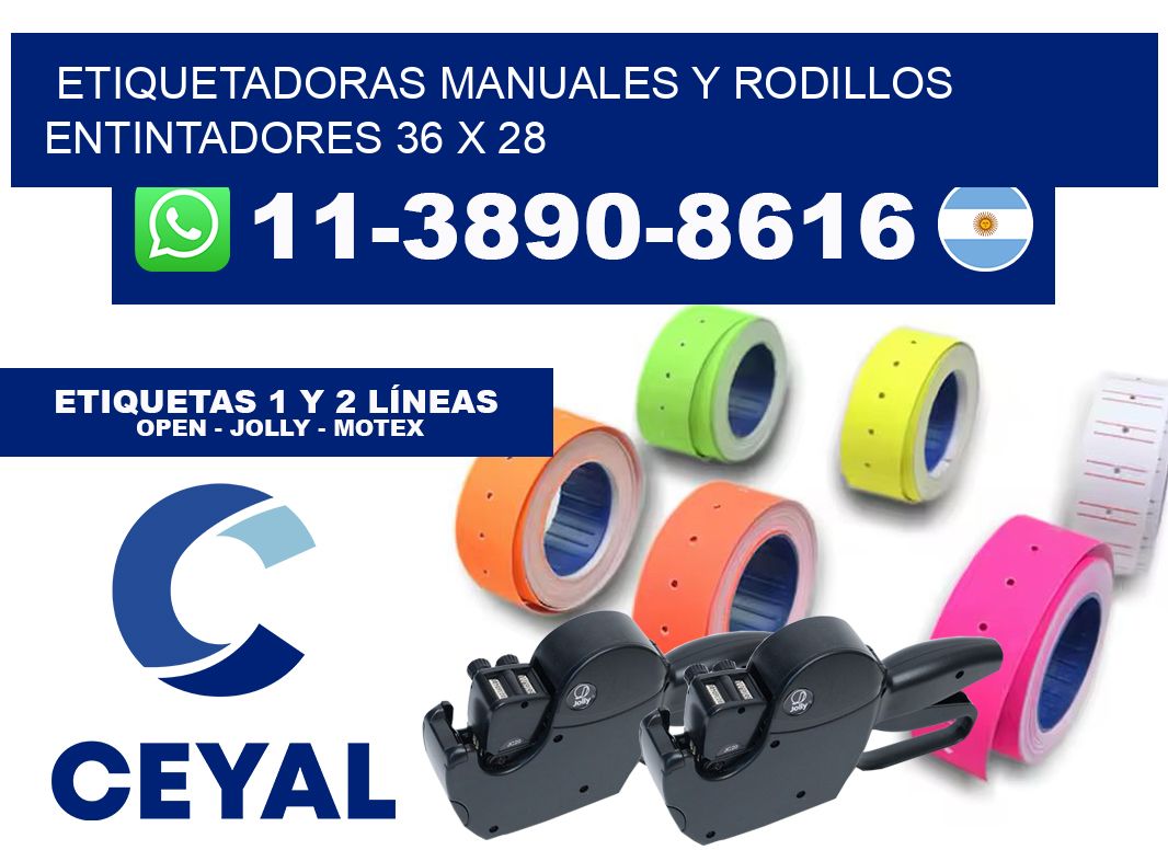 Etiquetadoras manuales y rodillos entintadores 36 x 28