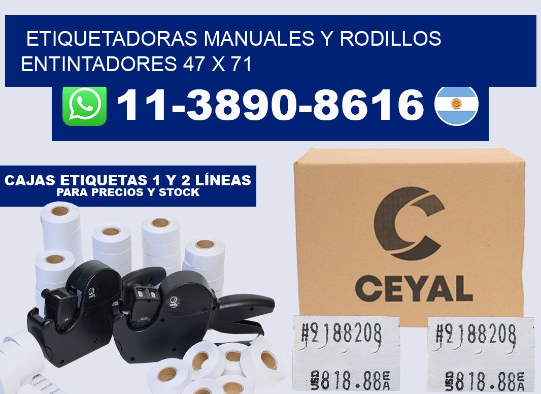 Etiquetadoras manuales y rodillos entintadores 47 x 71