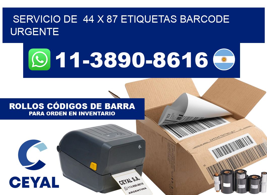 SERVICIO DE  44 x 87 ETIQUETAS BARCODE URGENTE