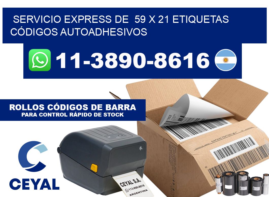 SERVICIO EXPRESS DE  59 x 21 ETIQUETAS CÓDIGOS AUTOADHESIVOS