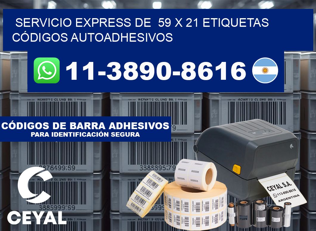 SERVICIO EXPRESS DE  59 x 21 ETIQUETAS CÓDIGOS AUTOADHESIVOS