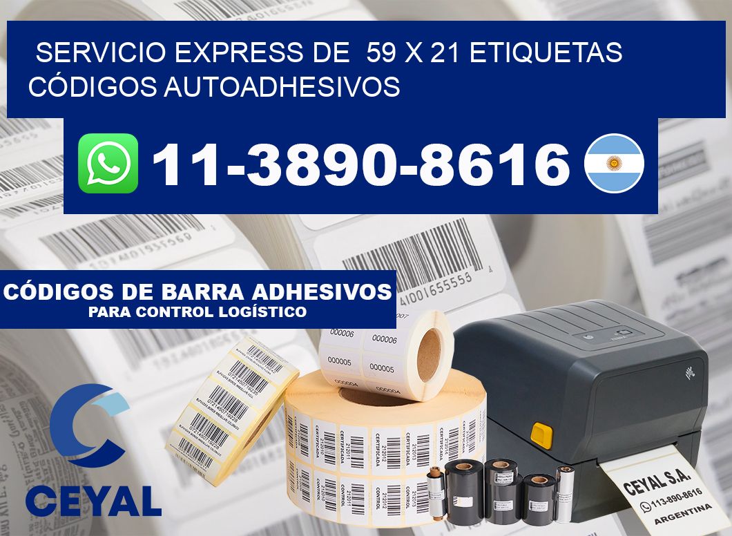 SERVICIO EXPRESS DE  59 x 21 ETIQUETAS CÓDIGOS AUTOADHESIVOS