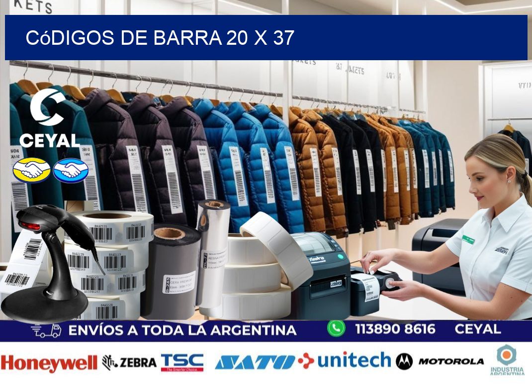 códigos de barra 20 x 37