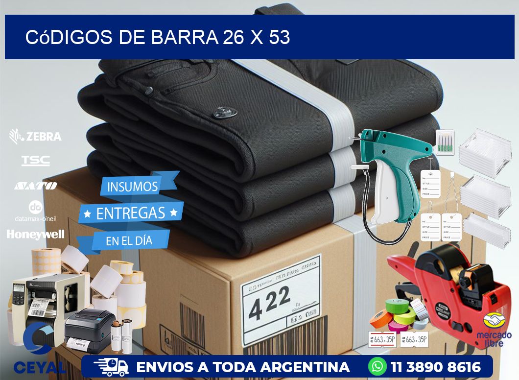 códigos de barra 26 x 53