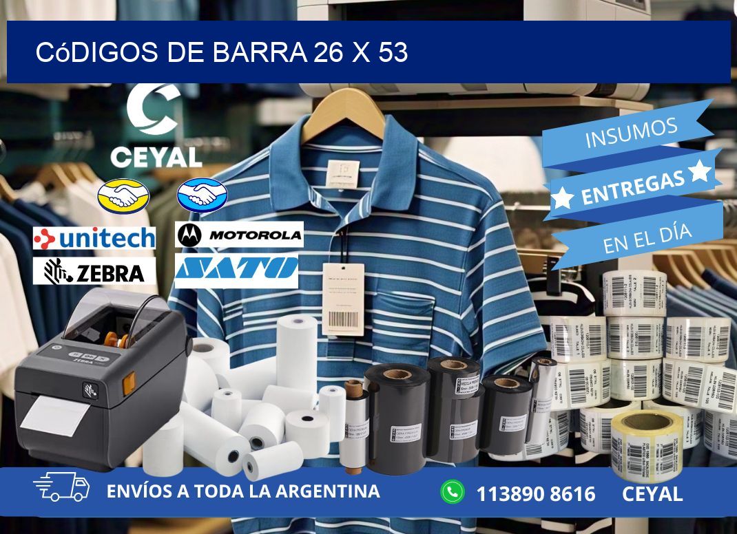 códigos de barra 26 x 53