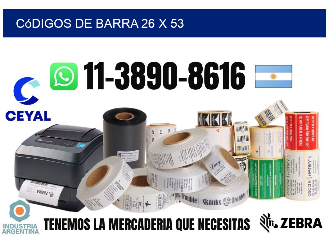 códigos de barra 26 x 53