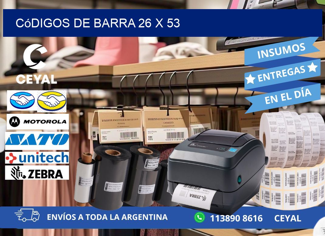 códigos de barra 26 x 53