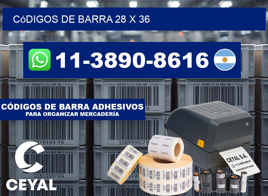 códigos de barra 28 x 36