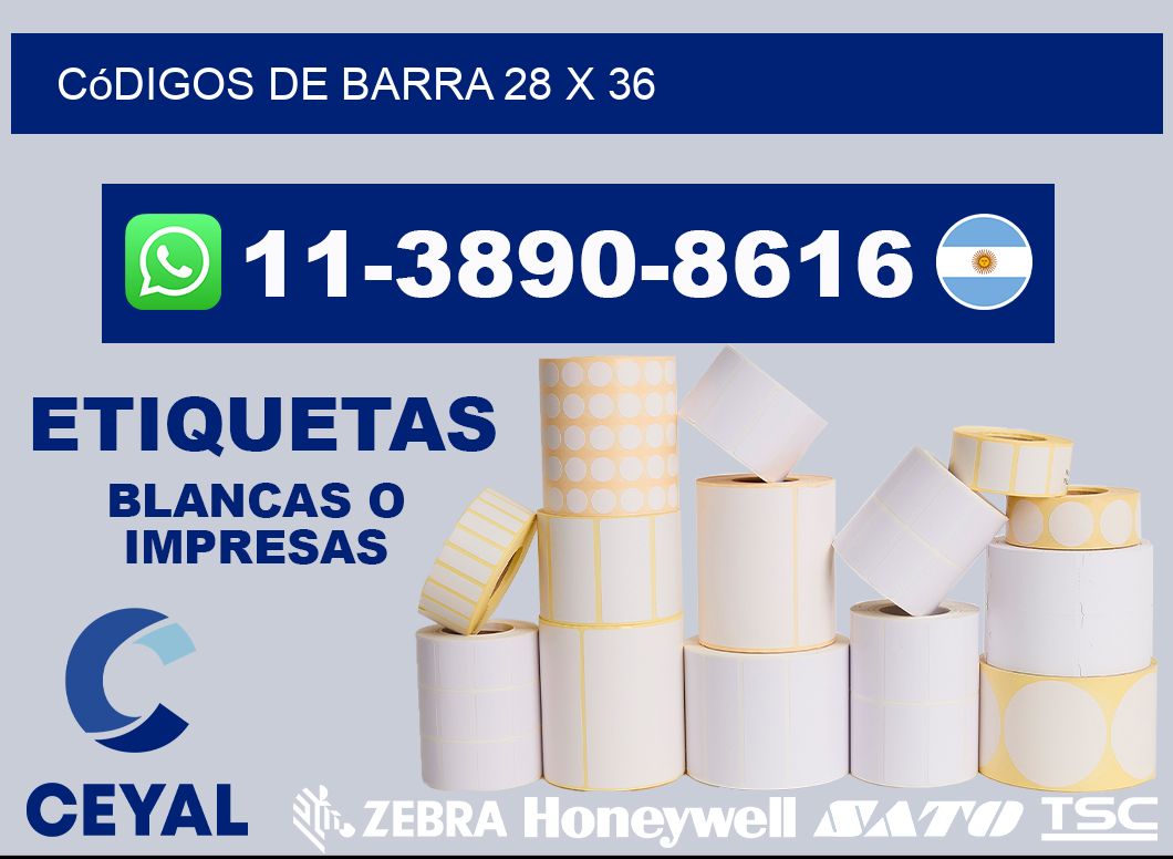 códigos de barra 28 x 36