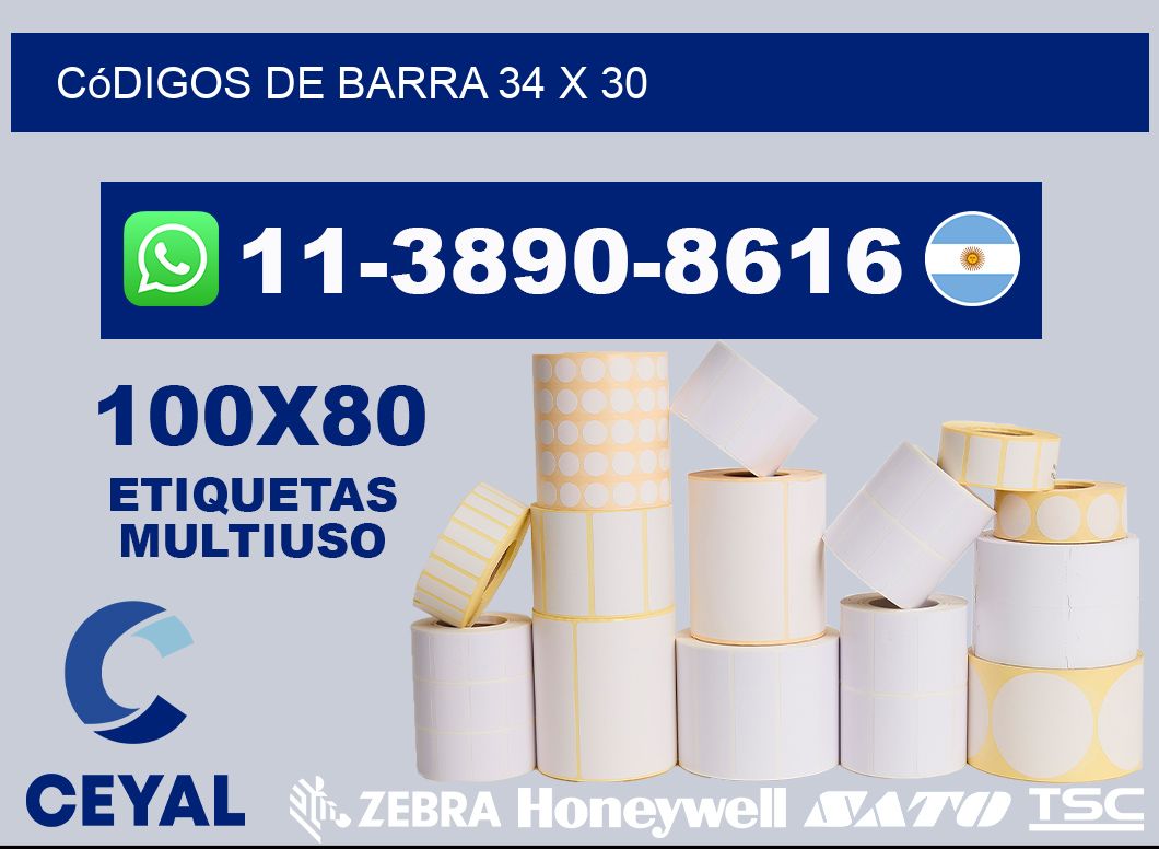 códigos de barra 34 x 30