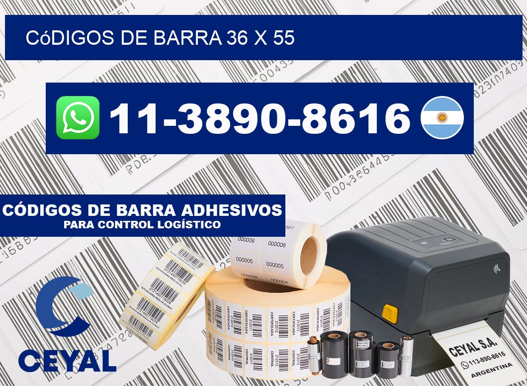 códigos de barra 36 x 55