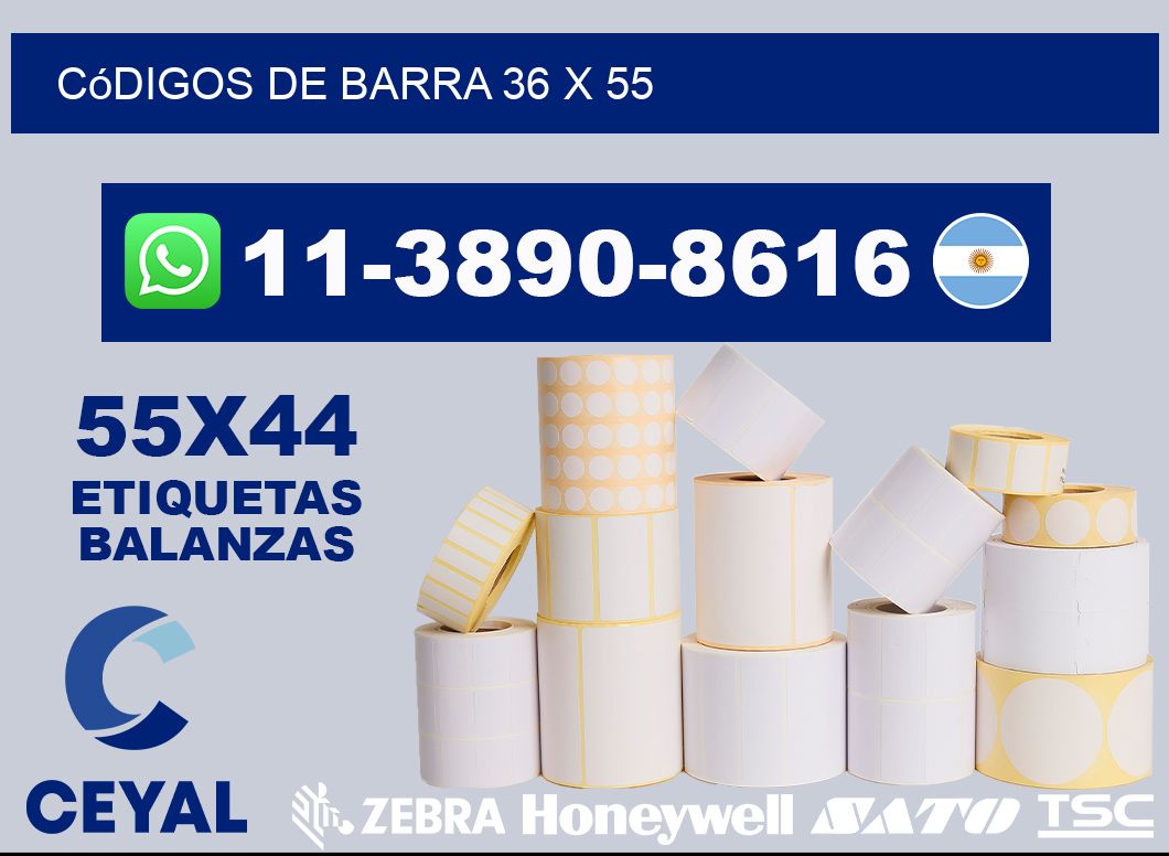 códigos de barra 36 x 55