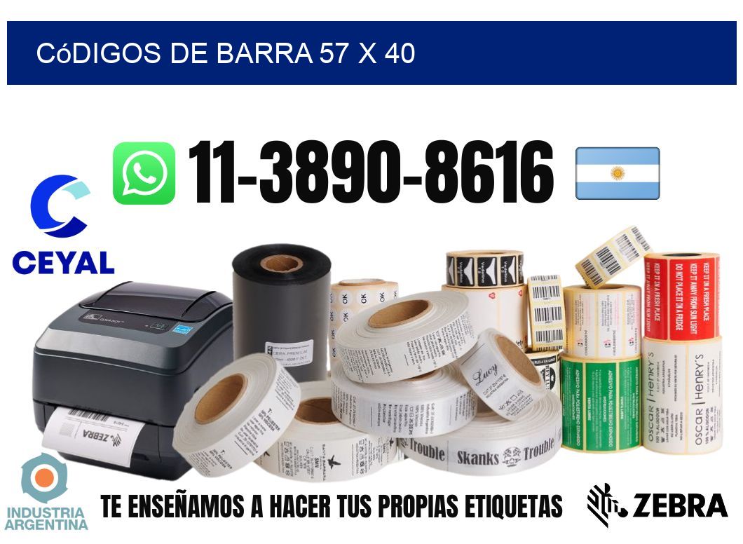 códigos de barra 57 x 40