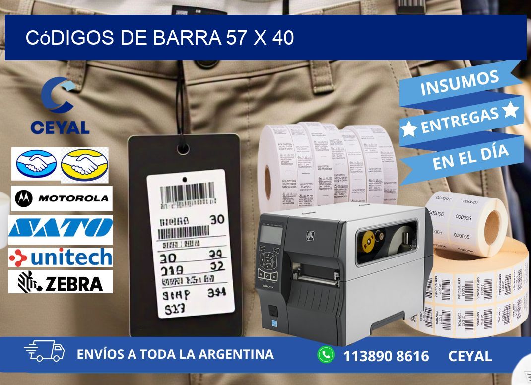 códigos de barra 57 x 40