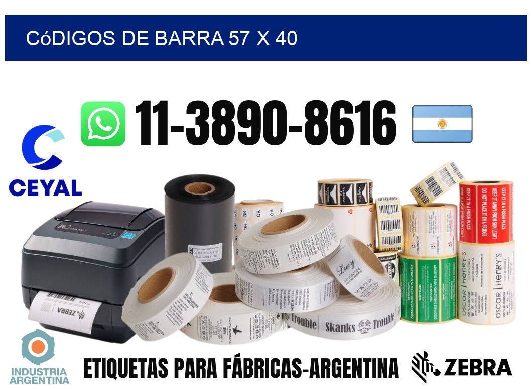 códigos de barra 57 x 40
