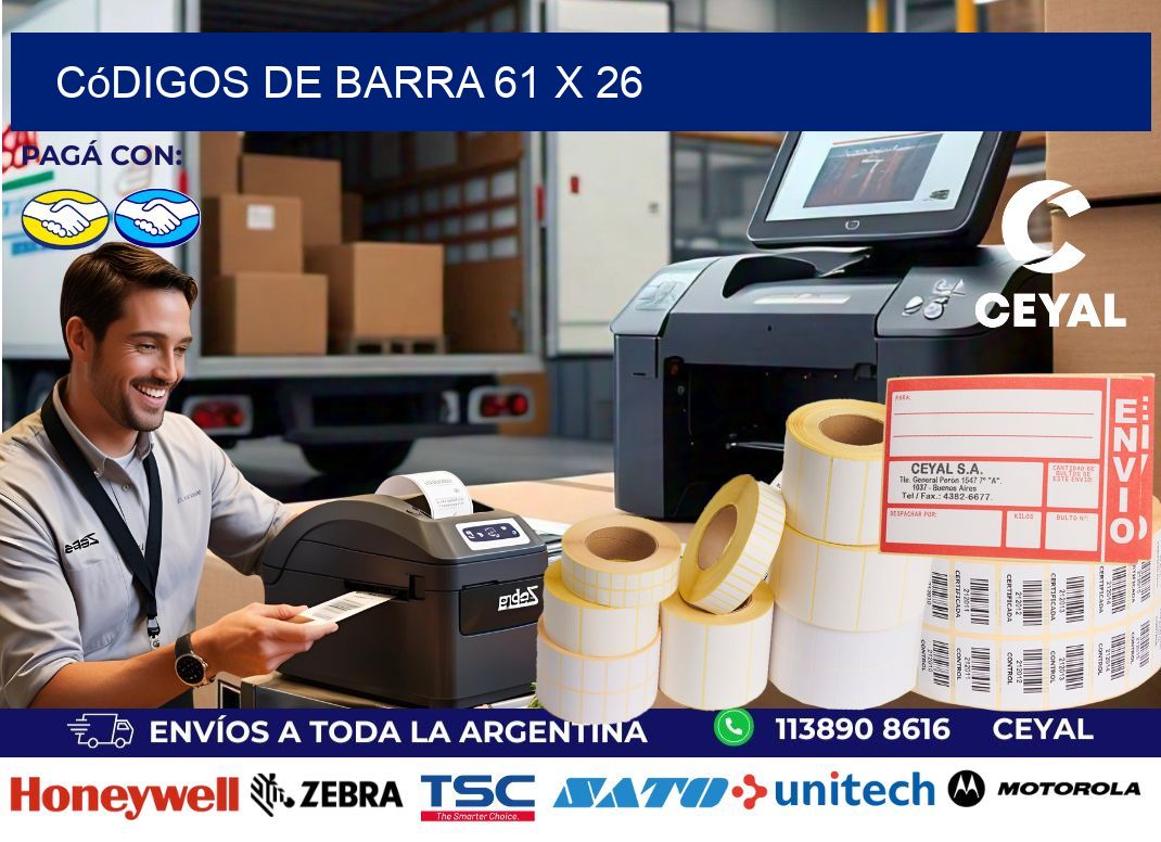 códigos de barra 61 x 26