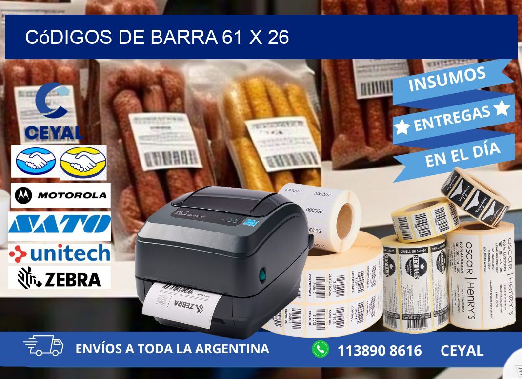 códigos de barra 61 x 26