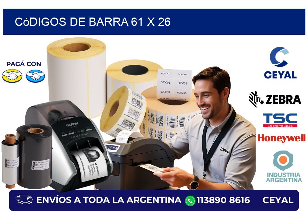 códigos de barra 61 x 26