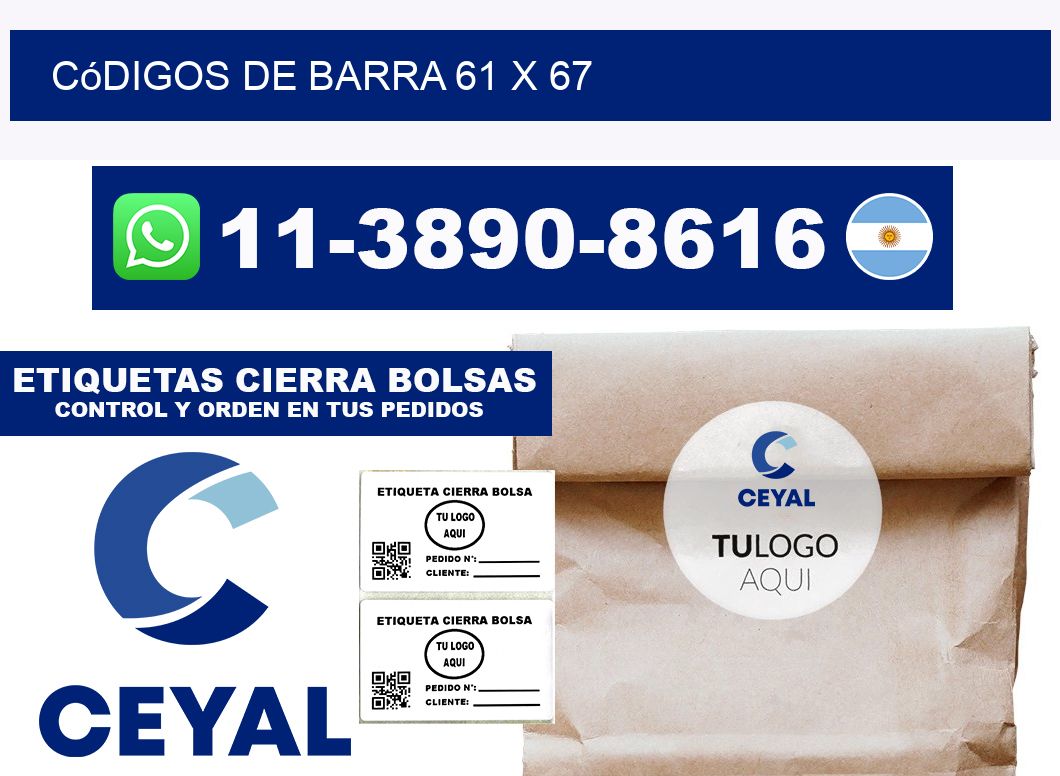 códigos de barra 61 x 67