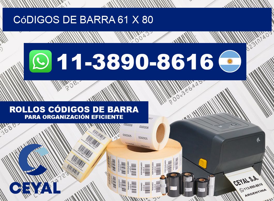 códigos de barra 61 x 80
