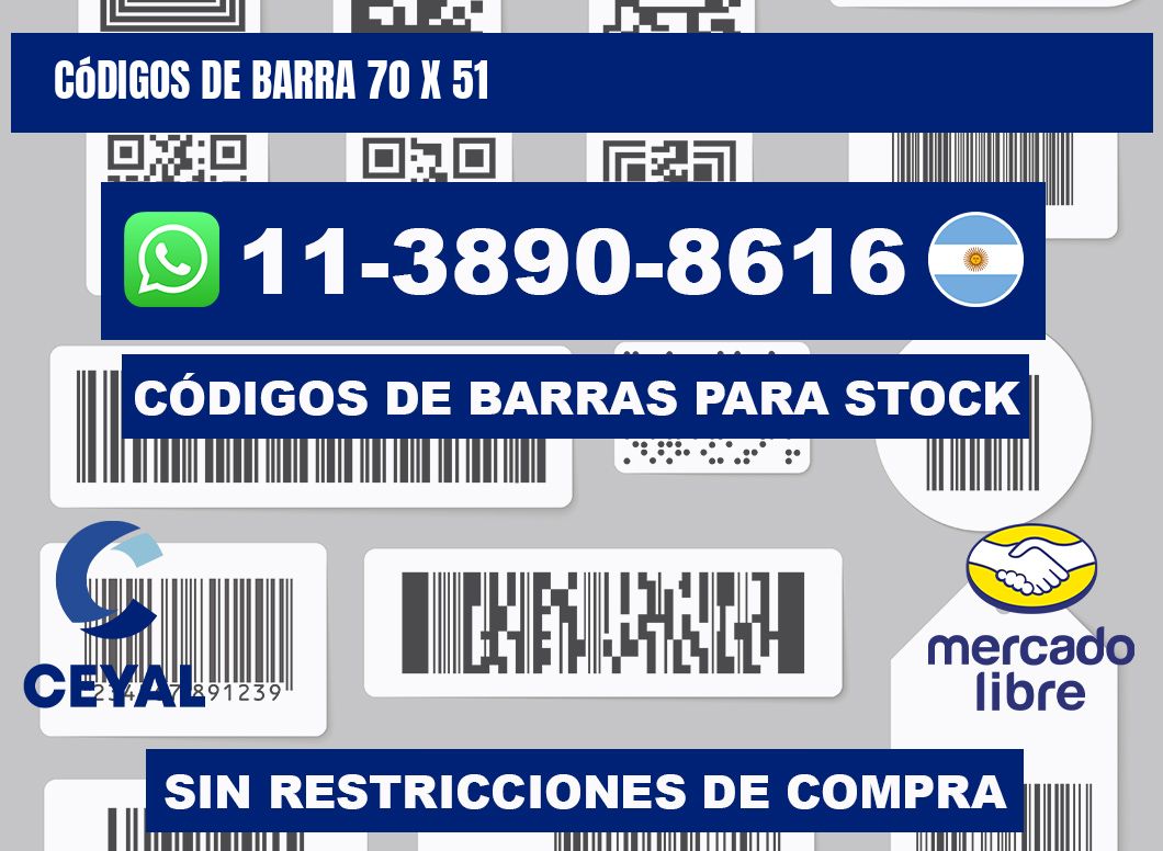 códigos de barra 70 x 51