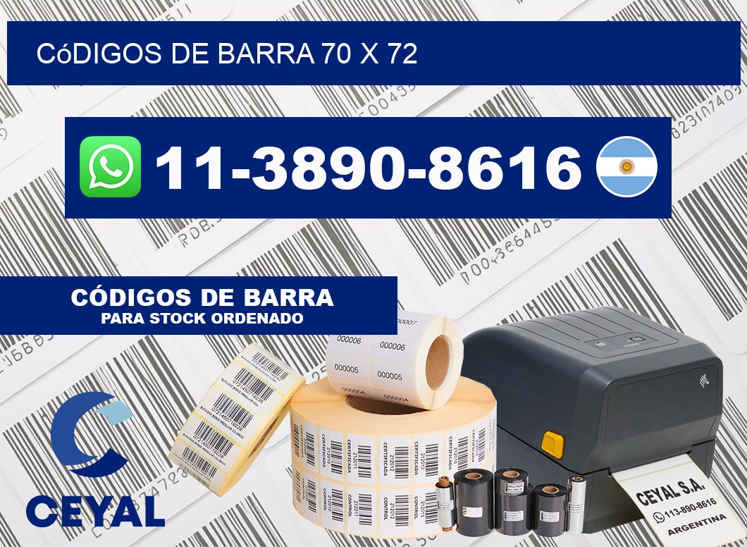 códigos de barra 70 x 72