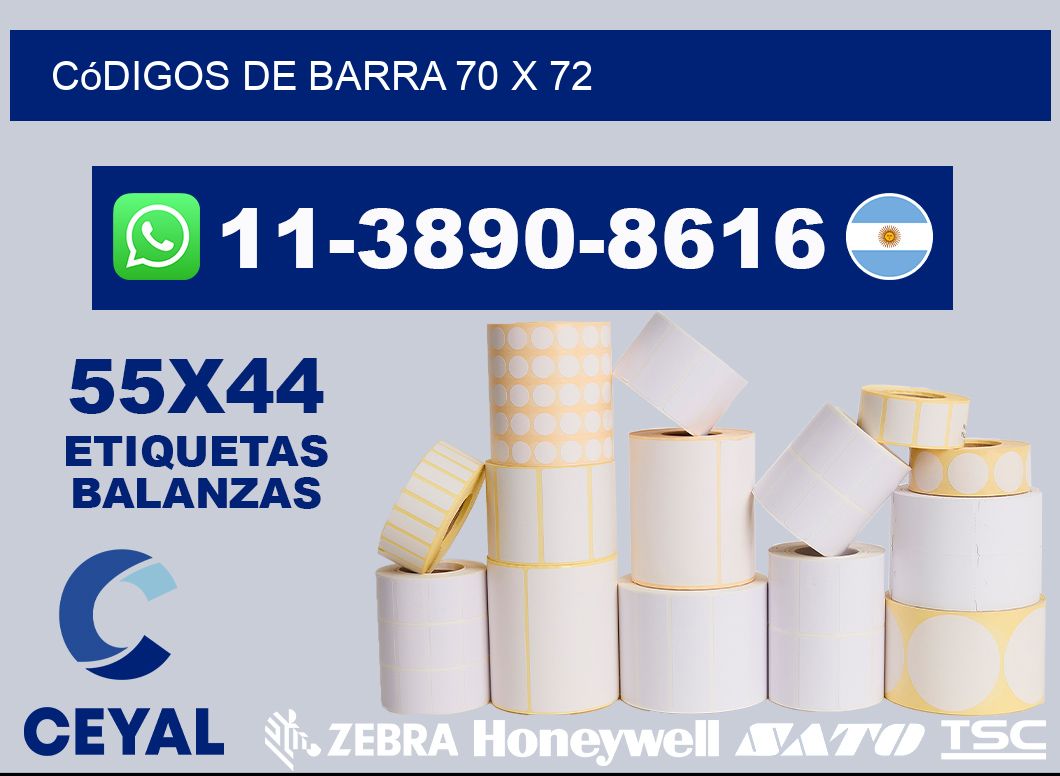 códigos de barra 70 x 72