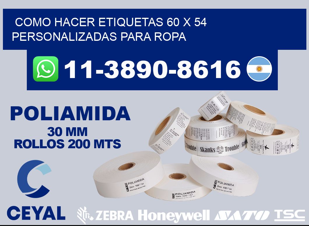 como hacer etiquetas 60 x 54 personalizadas para ropa