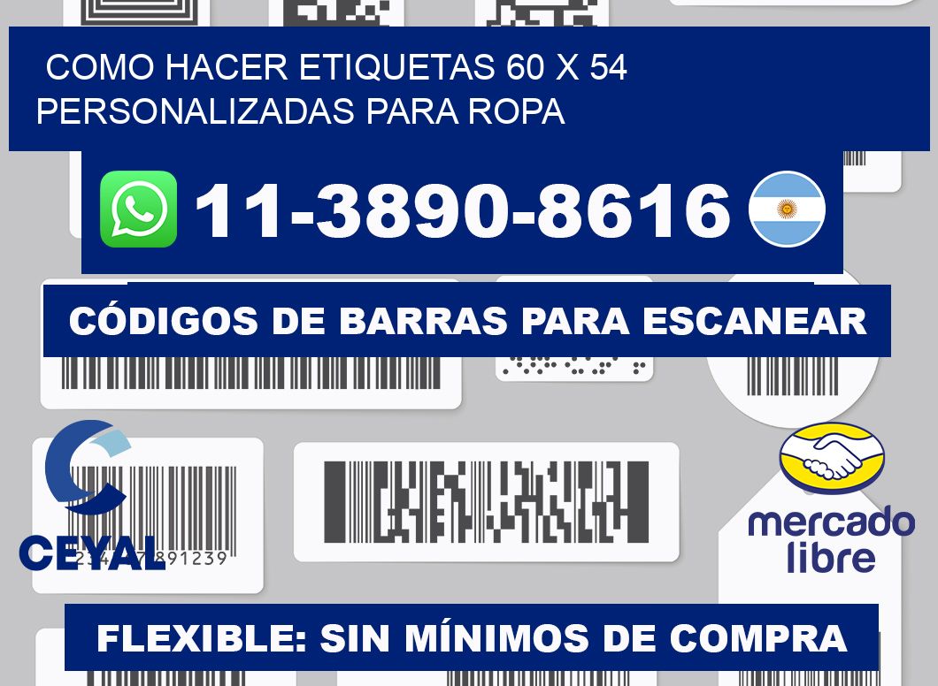 como hacer etiquetas 60 x 54 personalizadas para ropa