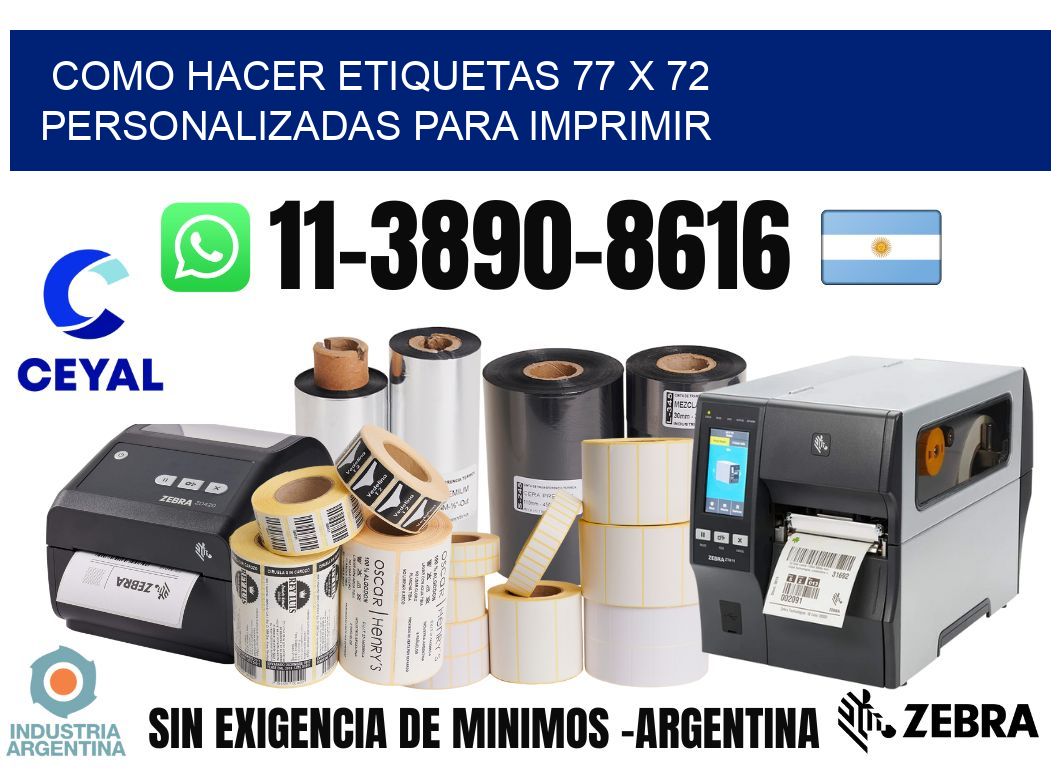 como hacer etiquetas 77 x 72 personalizadas para imprimir