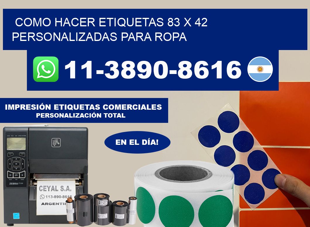 como hacer etiquetas 83 x 42 personalizadas para ropa