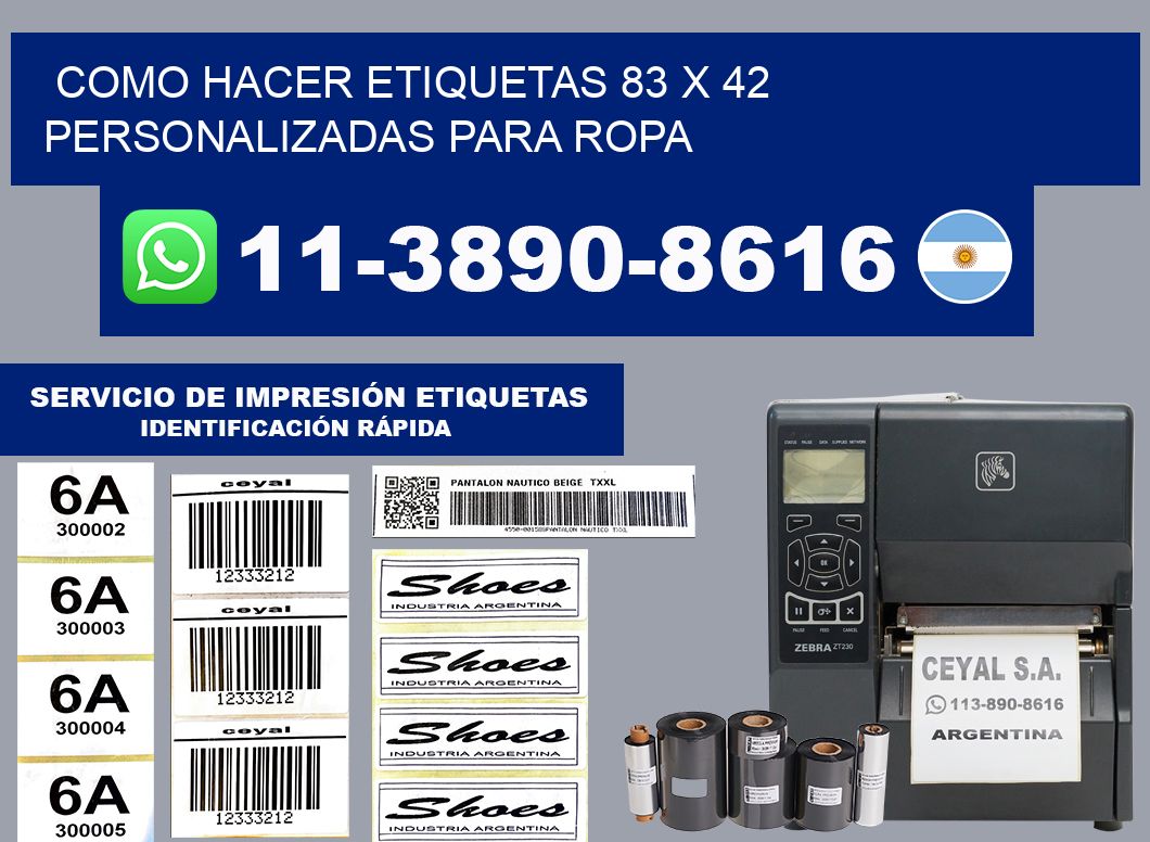 como hacer etiquetas 83 x 42 personalizadas para ropa
