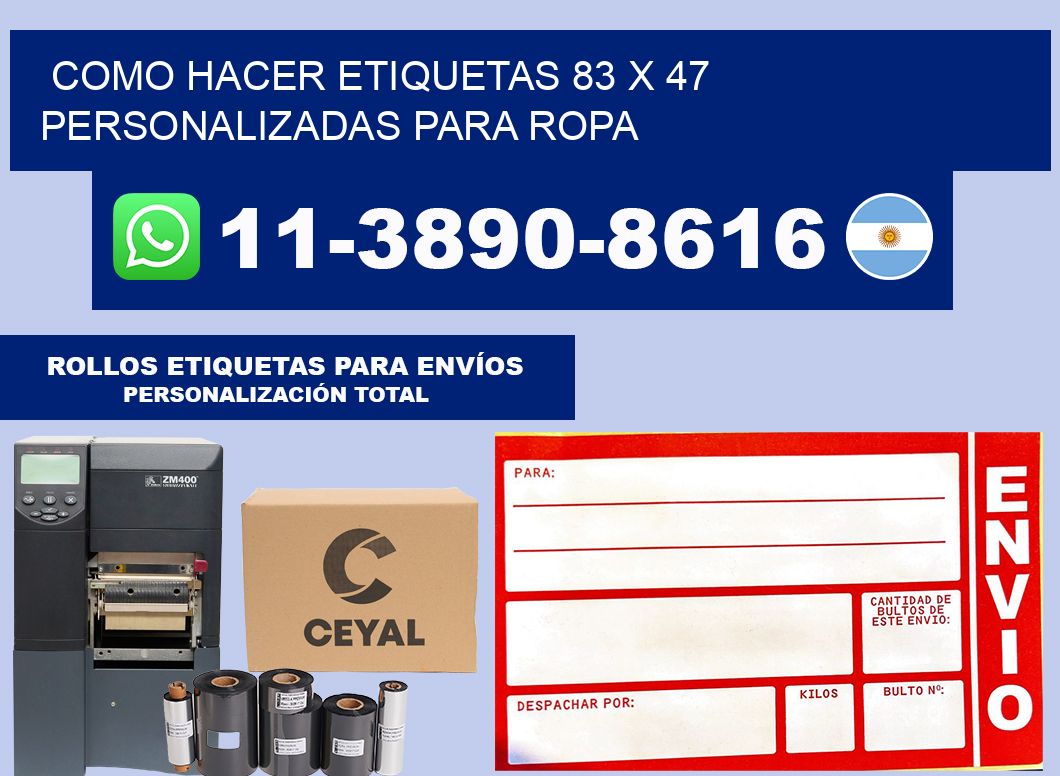 como hacer etiquetas 83 x 47 personalizadas para ropa