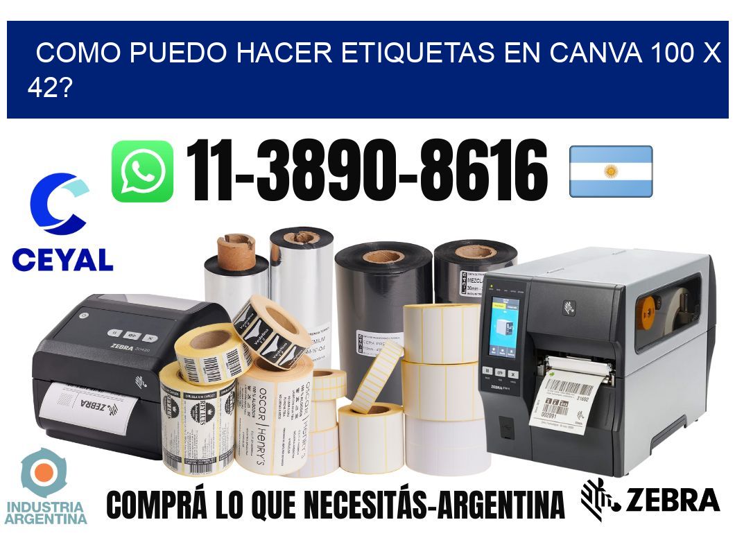 como puedo hacer etiquetas en canva 100 x 42?