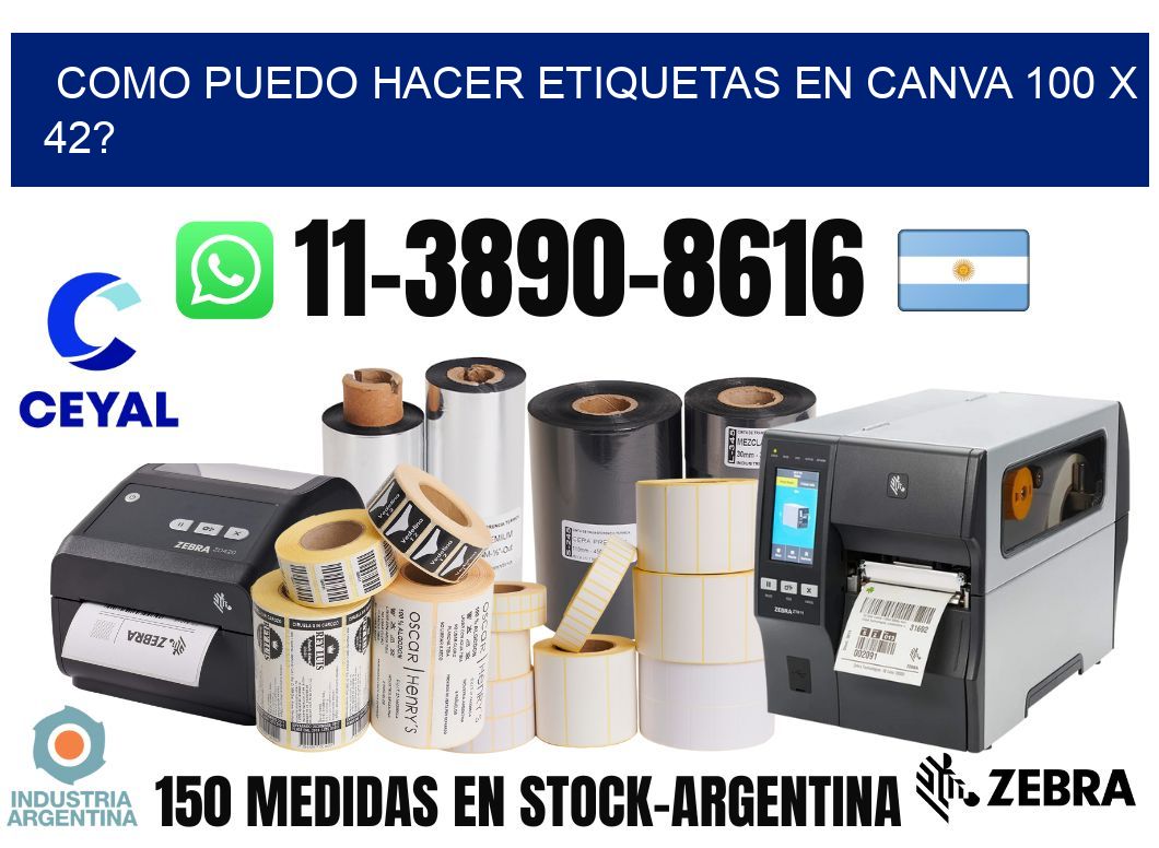 como puedo hacer etiquetas en canva 100 x 42?