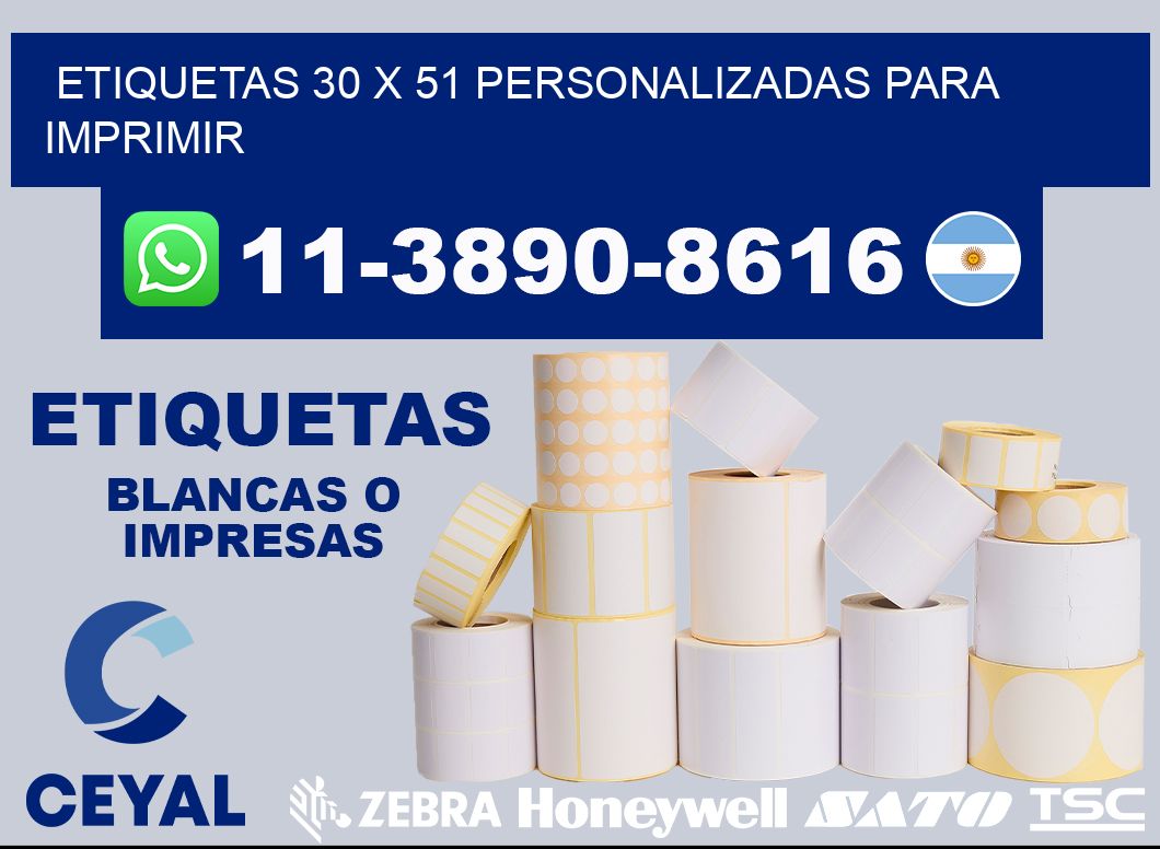 etiquetas 30 x 51 personalizadas para imprimir