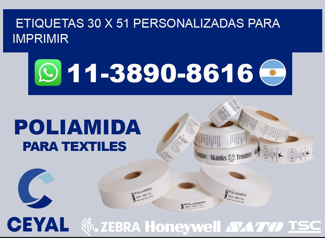 etiquetas 30 x 51 personalizadas para imprimir