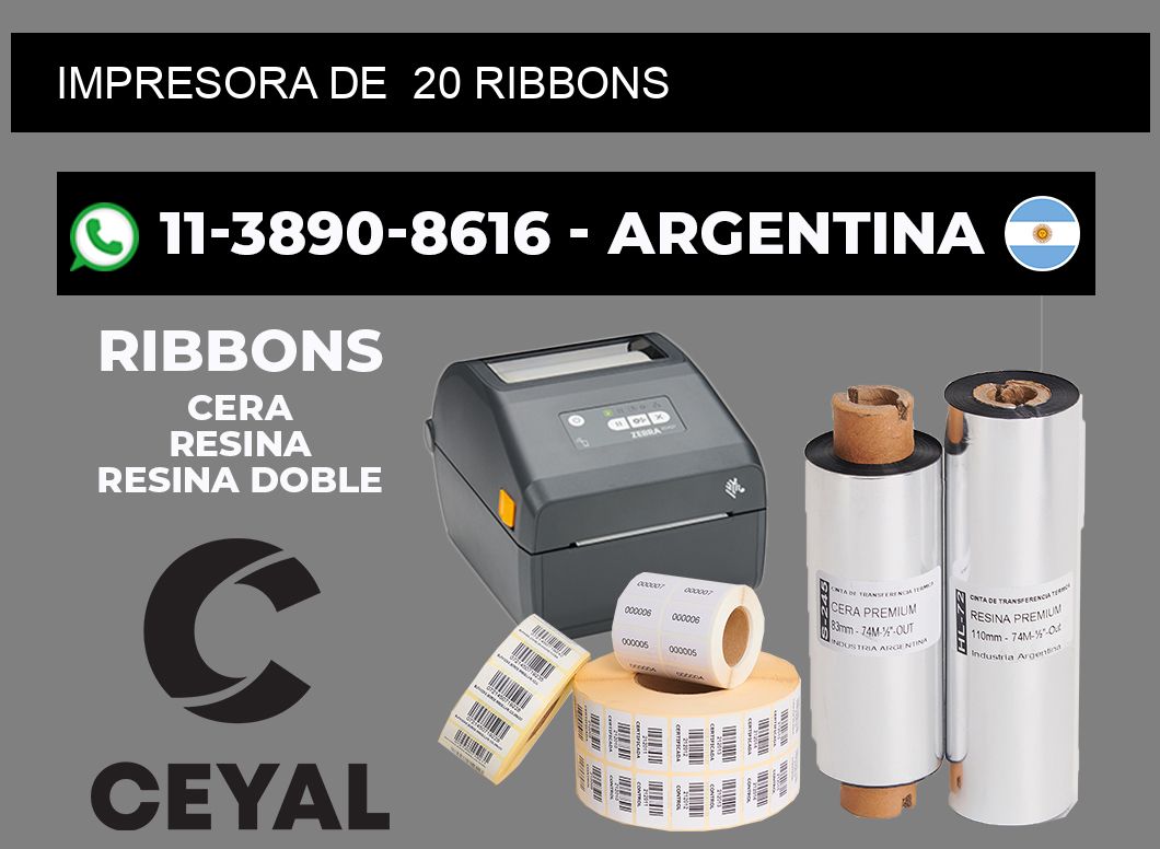 impresora de  20 ribbons