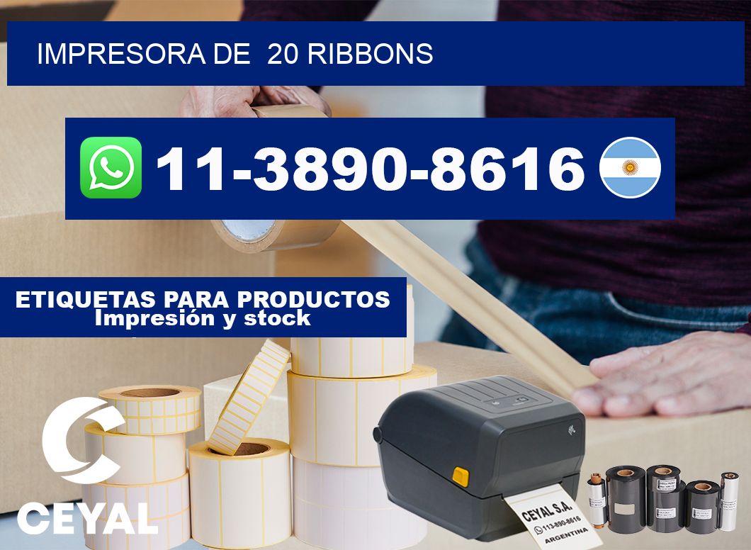 impresora de  20 ribbons