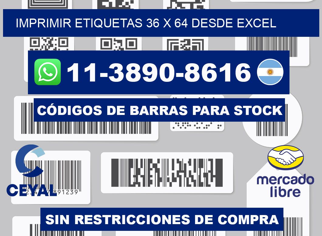 imprimir etiquetas 36 x 64 desde excel