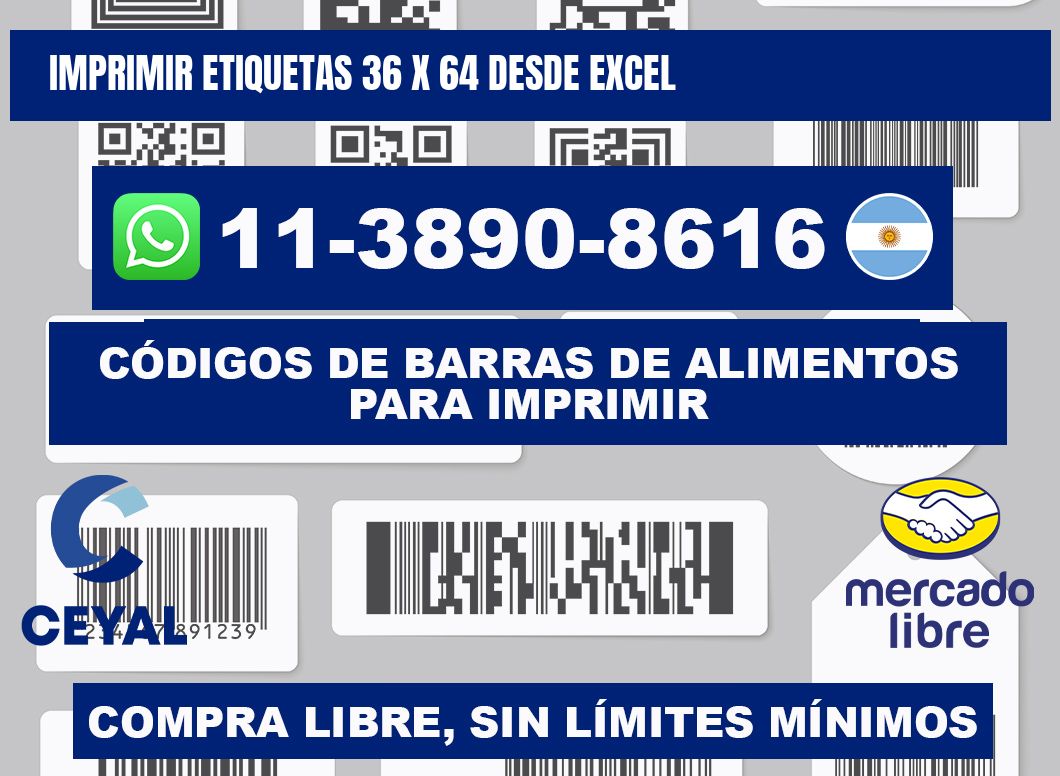 imprimir etiquetas 36 x 64 desde excel